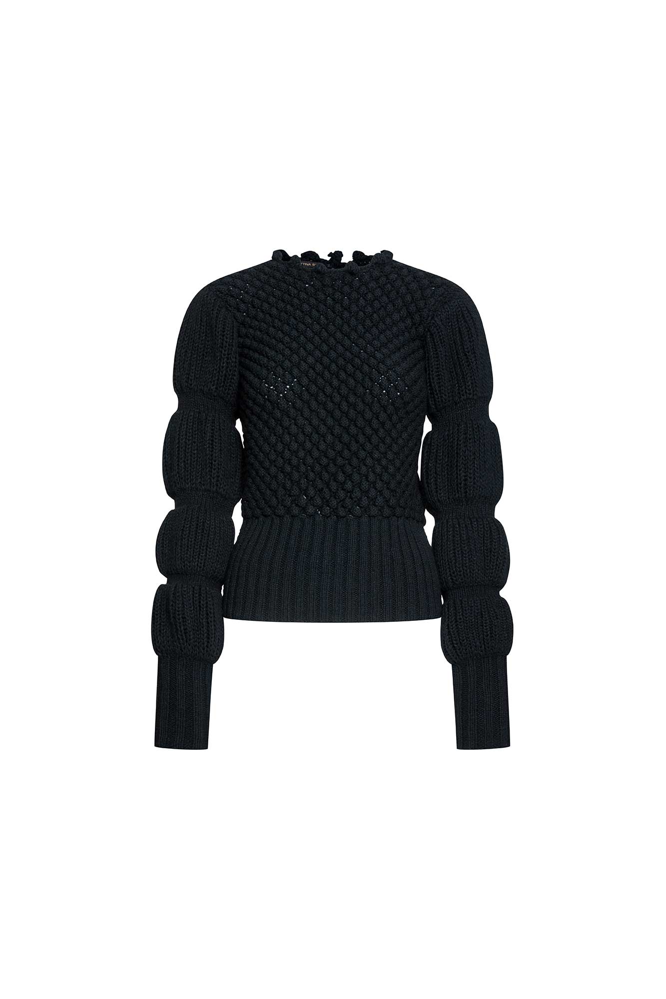 Black Bubble Knit Sweater
