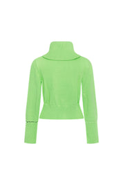 Lime Green Knit Zip Jacket