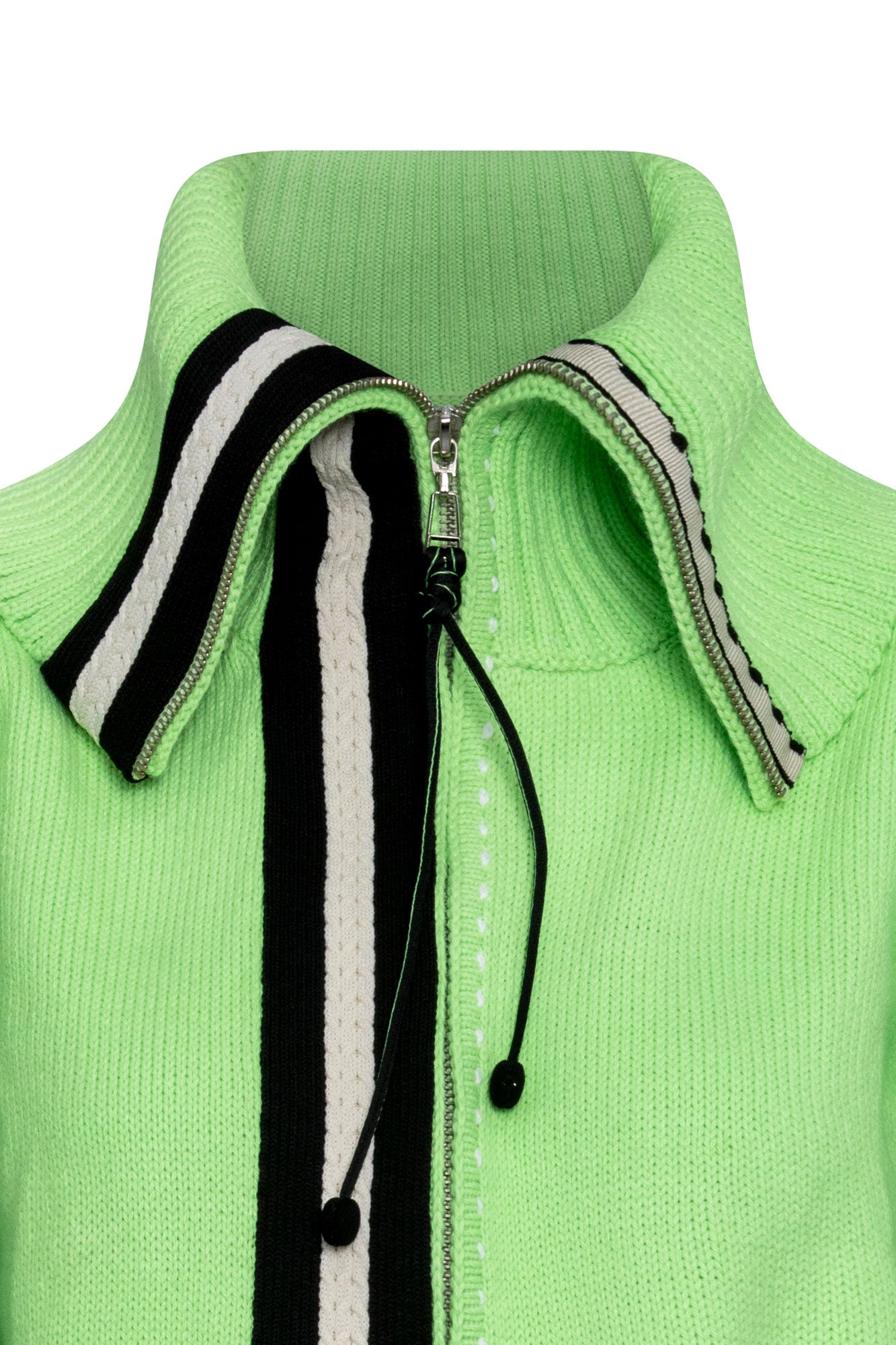 Lime Green Knit Zip Jacket