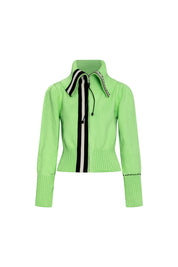 Lime Green Knit Zip Jacket