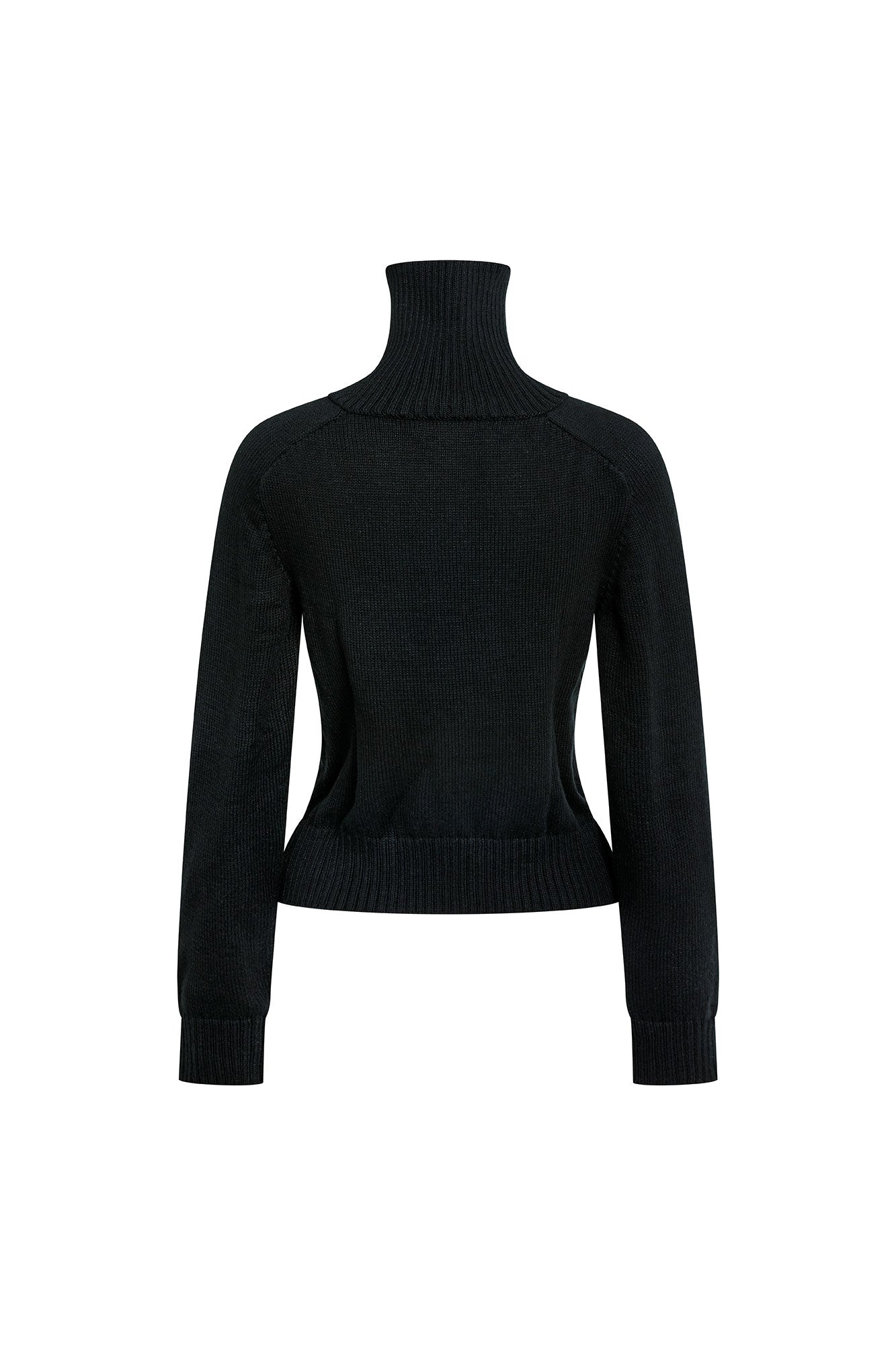 Half-Zip Branch Embroidery Sweater — Black