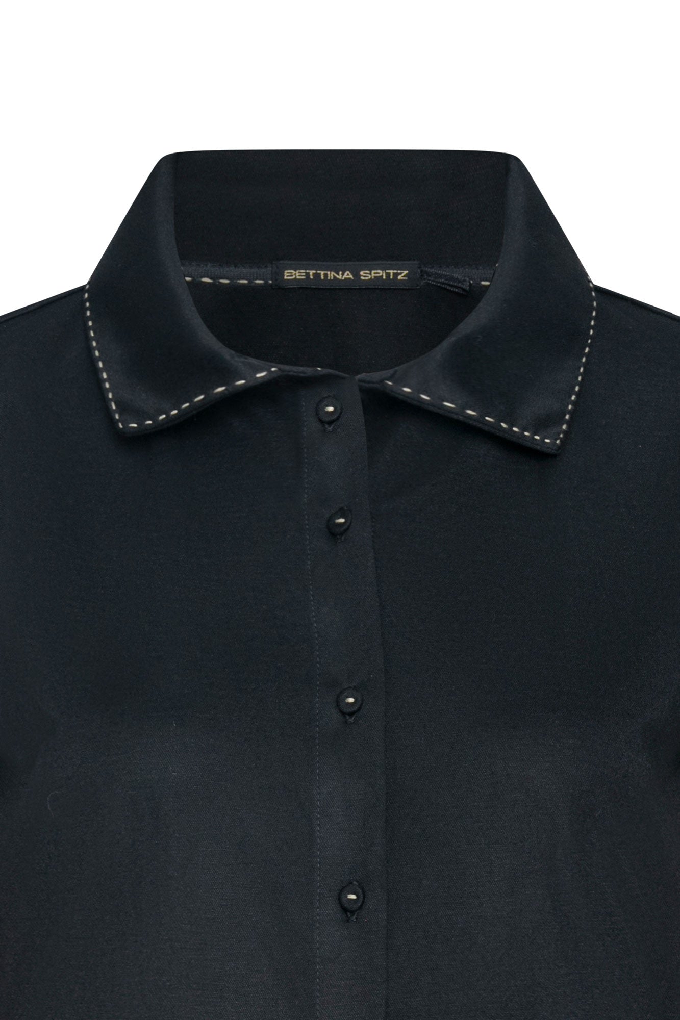 T-Shirt Polo Topstitch — Black