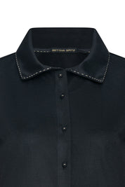 T-Shirt Polo Topstitch — Black