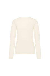 The V-Neck Long Sleeve Top — Ivory