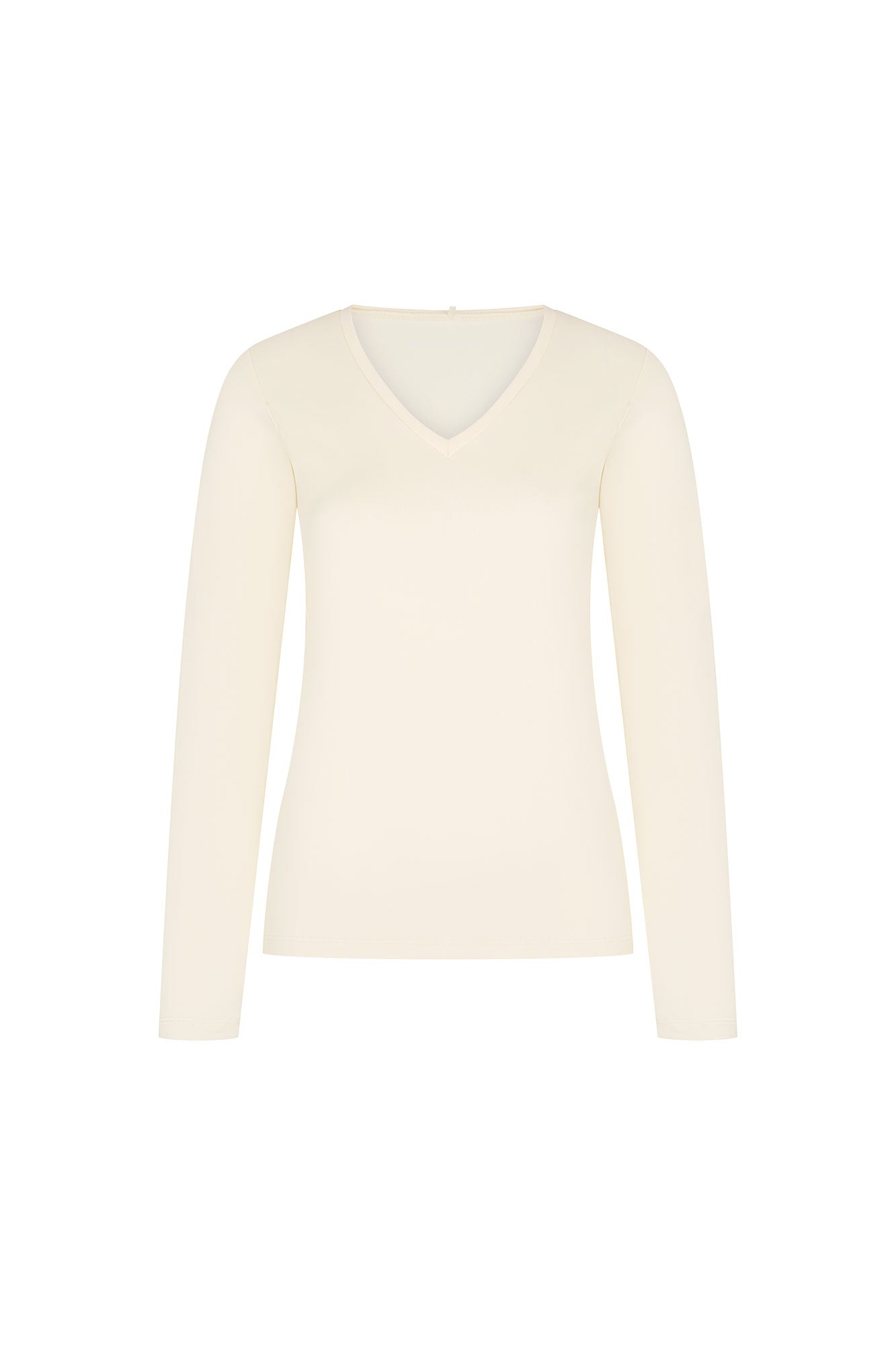 The V-Neck Long Sleeve Top — Ivory