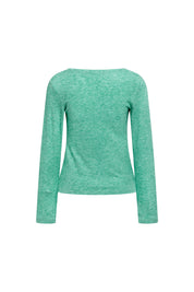 Apple Green V-Neck Long-Sleeve Top