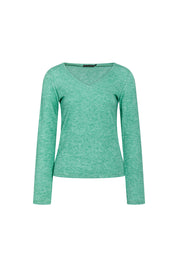 Apple Green V-Neck Long-Sleeve Top