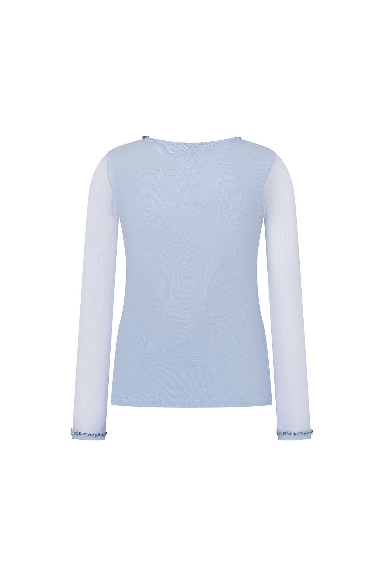 Top Mallita Cuello Brillos Celeste