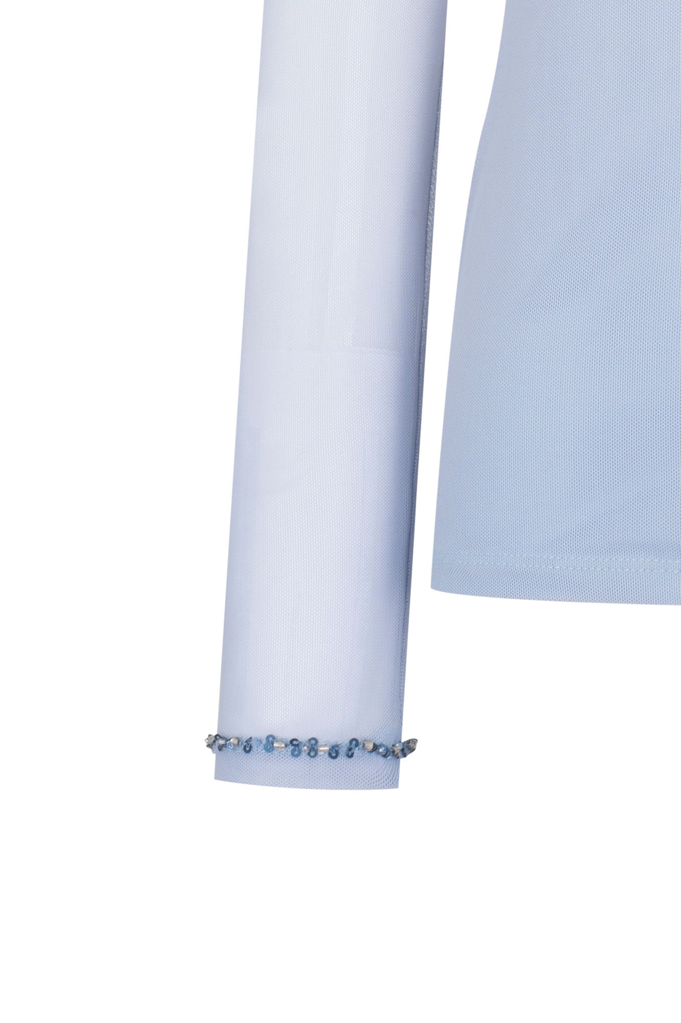 Top Mallita Cuello Brillos Celeste