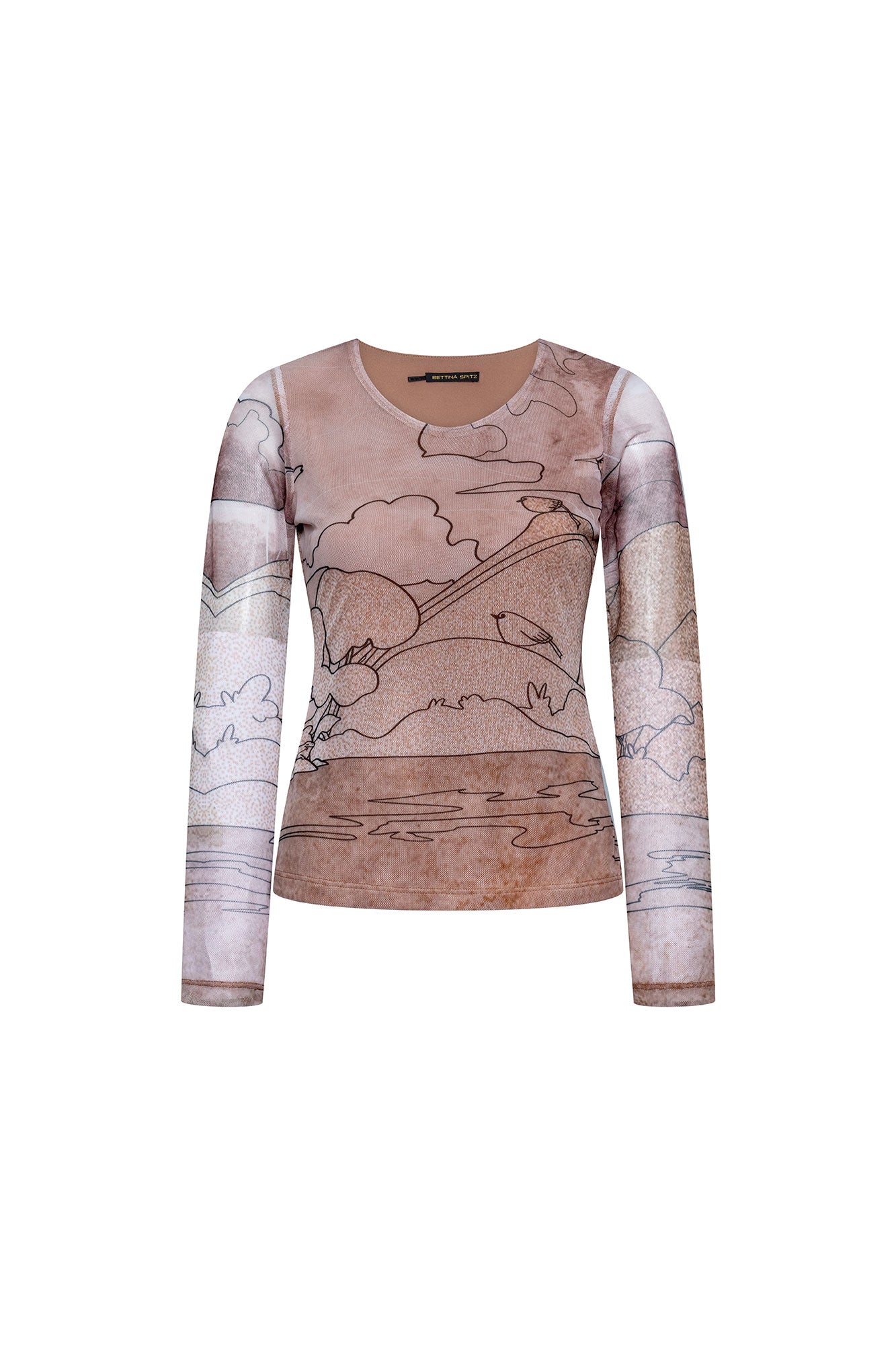 The Carlota — Landscape Print Mesh Top