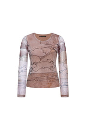 The Carlota — Landscape Print Mesh Top