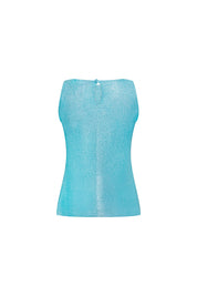 Petite Aqua Sequin Top