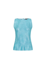 Petite Aqua Sequin Top