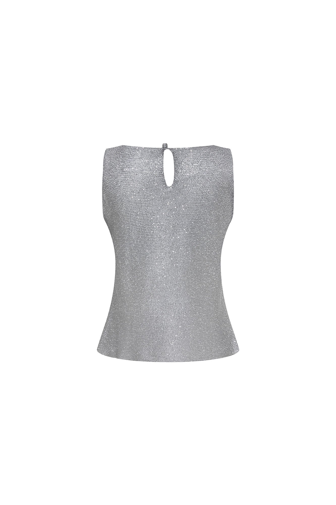 Top Mallita Cuello Brillos Gris