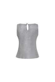 Top Mallita Cuello Brillos Gris