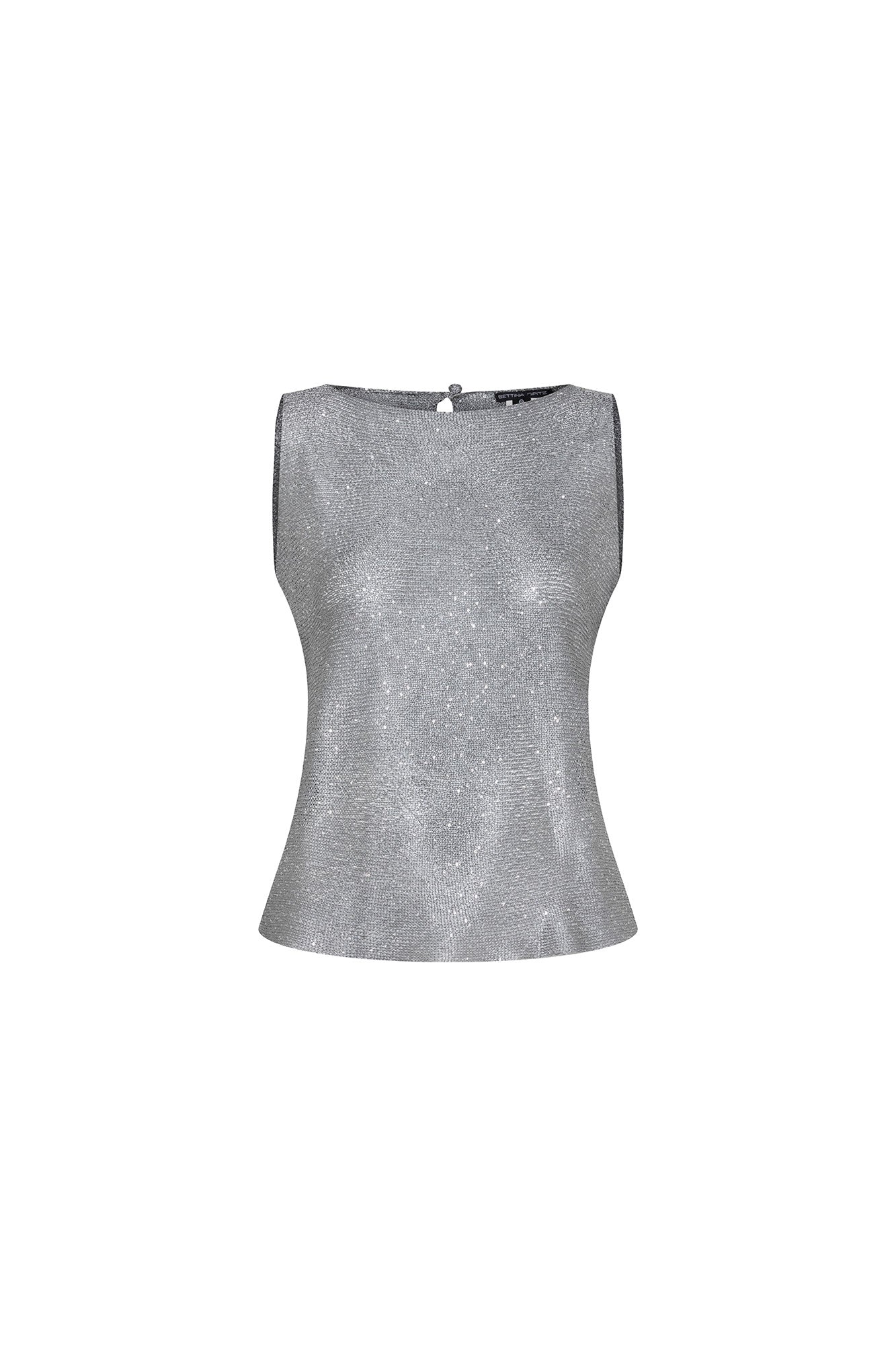 Top Mallita Cuello Brillos Gris