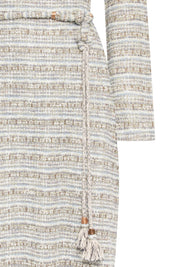 The Michell — Tweed Midi Dress with Braided Tassel Belt