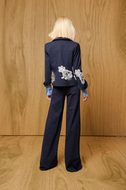 The Chaqueta Jean Flor Hilo Navy