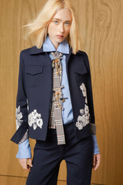 The Chaqueta Jean Flor Hilo Navy