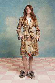 Double-Breasted Belted Coat – Marcos Colores Print