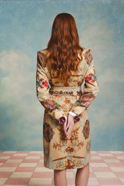 Double-Breasted Belted Coat – Marcos Colores Print
