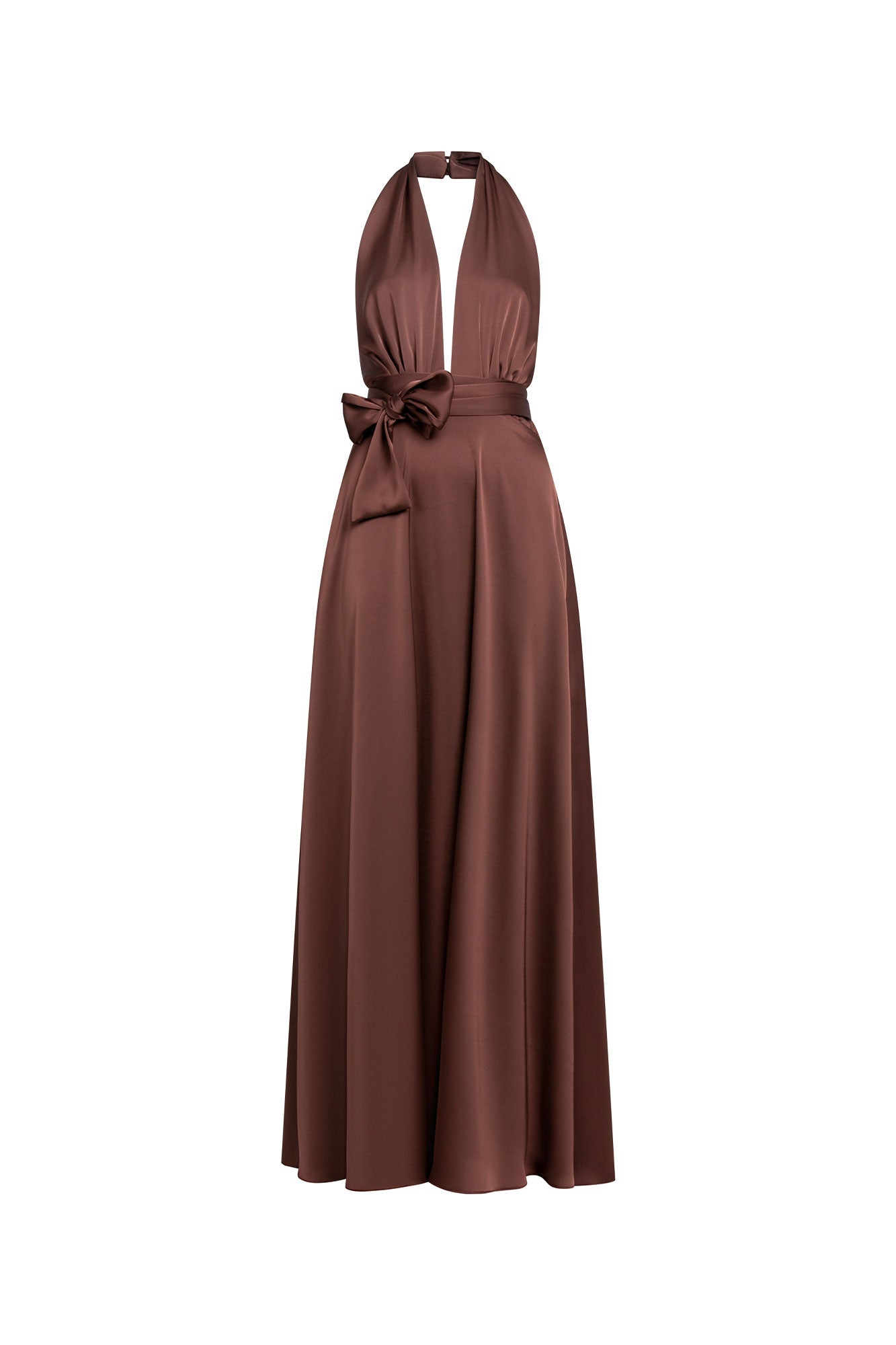Chocolate Maxi Dress Halter