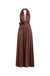 Chocolate Maxi Dress Halter